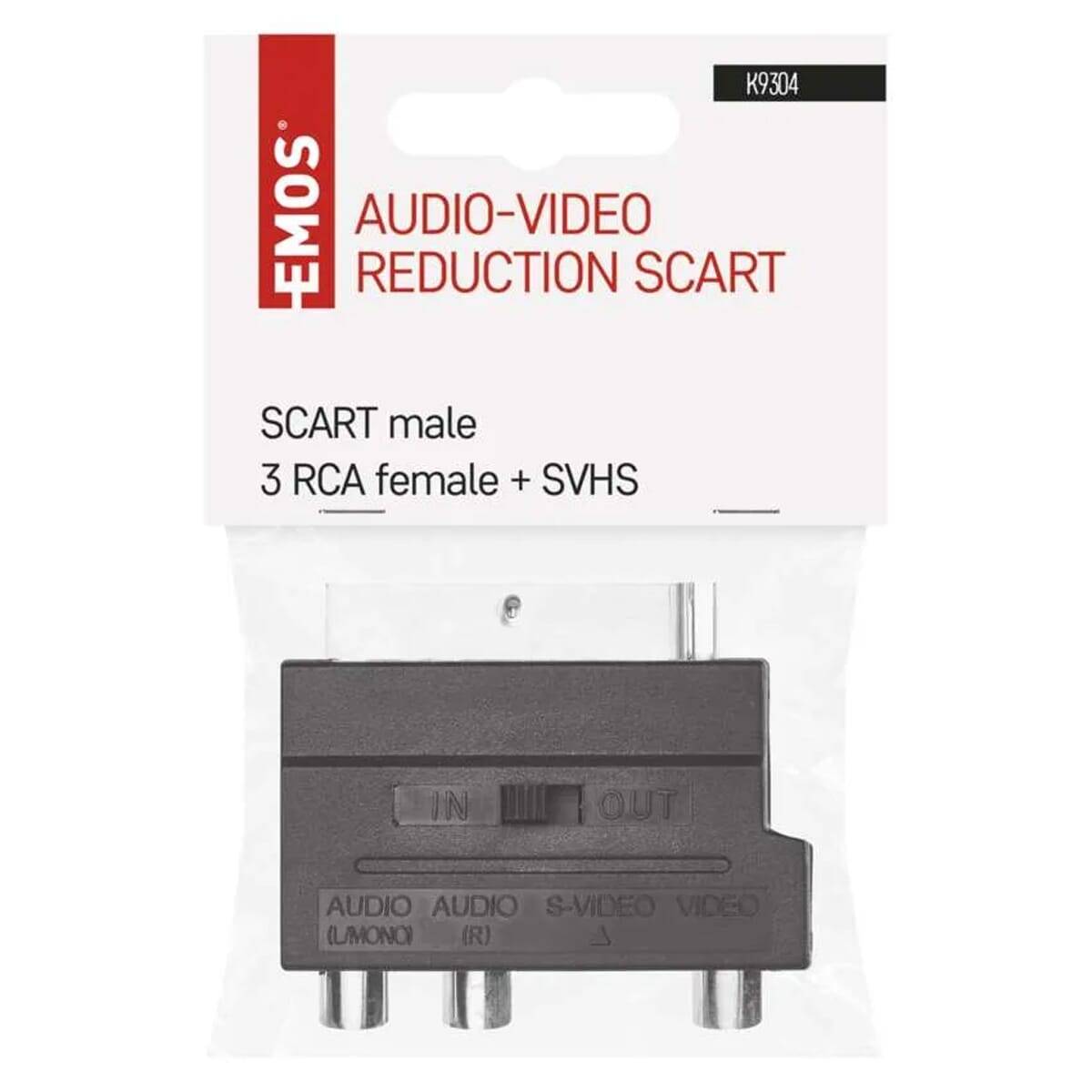 Emos Scart Adapter - 3x RCA + SVHS (S-Video) naar SCART - AV Adapter - Composiet - Zwart-2