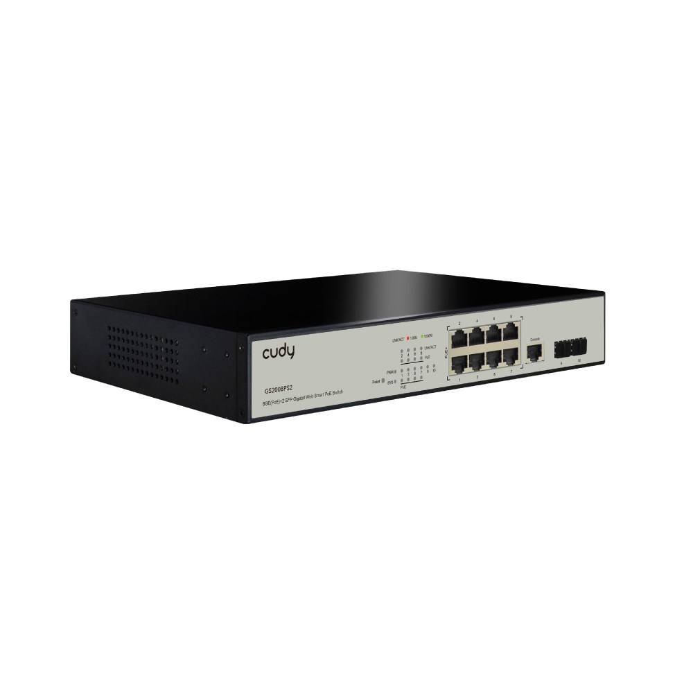 Cudy GS2008PS2 network switch Managed L2 Gigabit Ethernet (10/100/1000) Power over Ethernet (PoE) Black-1