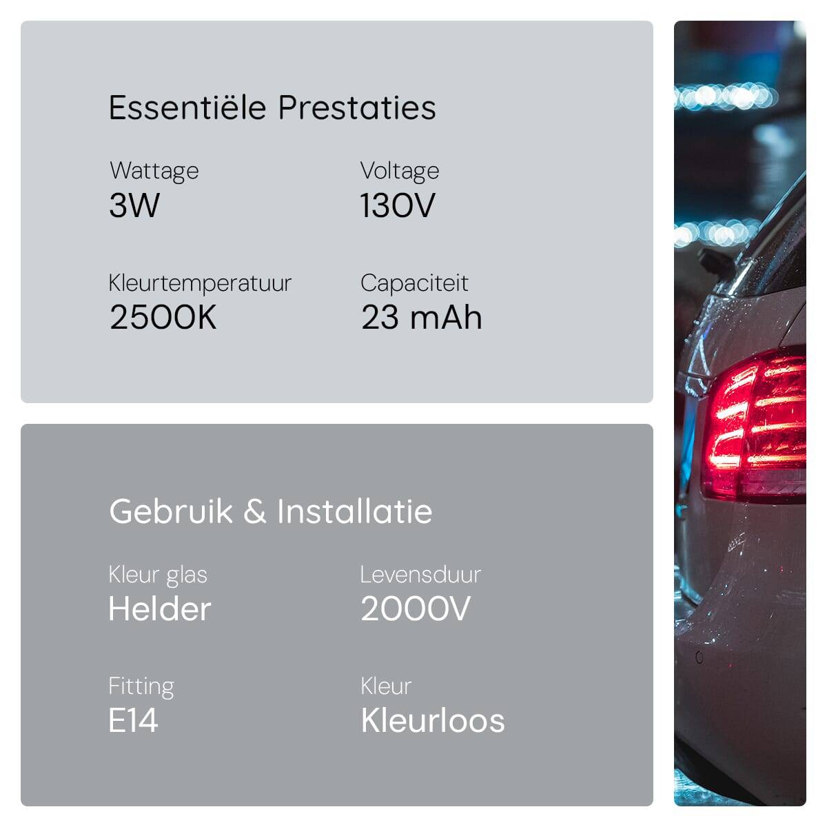 OE Lightning Signaallamp E14 vervanglamp - 3W 130V - 2500K Wit - T16 - 16x35mm - 23mA - Dimbaar - 10 stuks-3