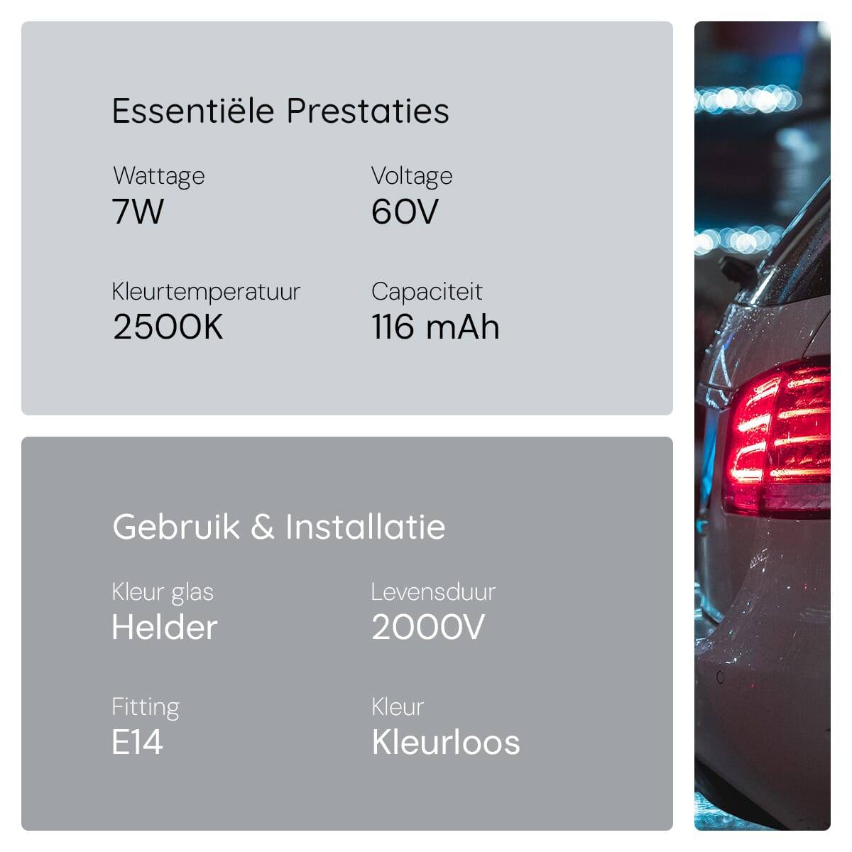 OE Lightning Signaallamp E14 vervanglamp - 7W 60V - 2500K Wit - T16 - 16x54mm - 116mA - Dimbaar - 10 stuks-4