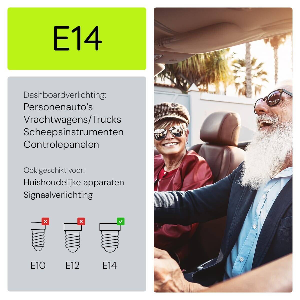 OE Lightning Signaallamp E14 vervanglamp - 1.44W 12V - 2500K Wit - T14 - 14x30mm - 120mA - Auto - Dimbaar - 5 stuks-4