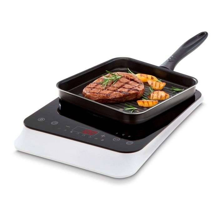 Inductiekookplaat - MEDION MD18490 - 1 pit - 2000W - 60/240°C - 8 programma's - L 29 x D 36 x H 6 cm - Wit/Zwart-0