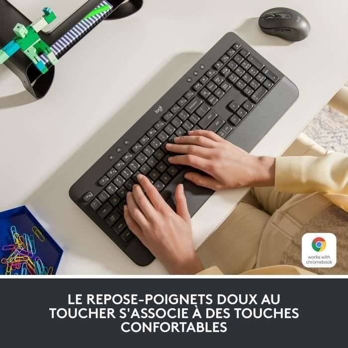Logitech - draadloos toetsenbord - Volledig ergonomisch met -headsets -Signature K650 - Graphite-1