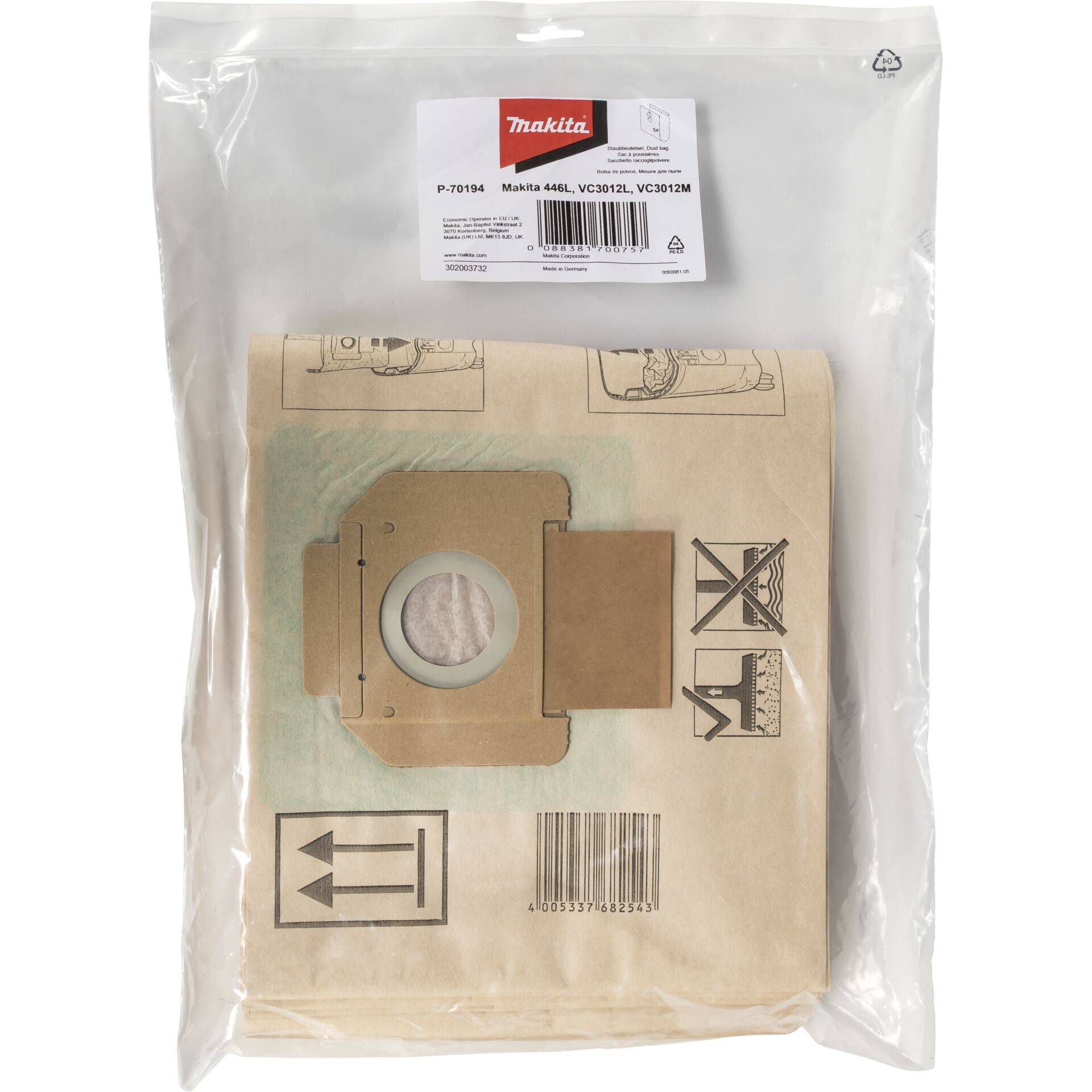 Makita Stofzak V.Stofzuiger 446L,446Lx,447Lx P-70194-0