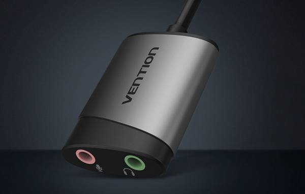 Vention USB externe geluidskaart 0,15 MB grijs metaal type