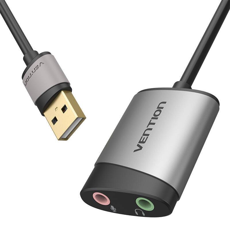 Vention USB externe geluidskaart 0,15 MB grijs metaal type-2