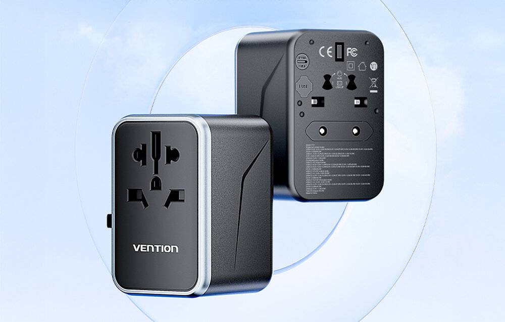 Symboolafbeelding voor Vention 65W GaN reisadapter en oplader 2x USB-A 2x USB-C