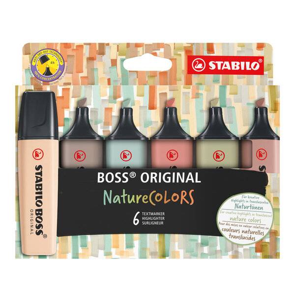 Markeerstift stabilo boss 70/6 etui à 6st nature | Etui a 6 stuk-0