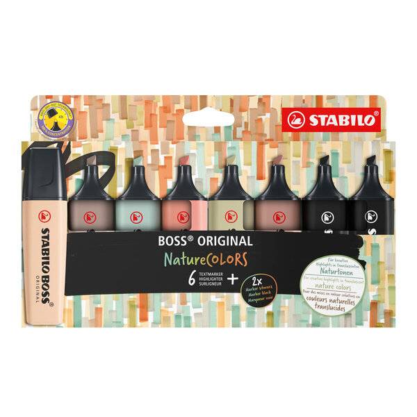 Markeerstift STABILO Boss 70/8 nature colors etui à 8 stuks-0