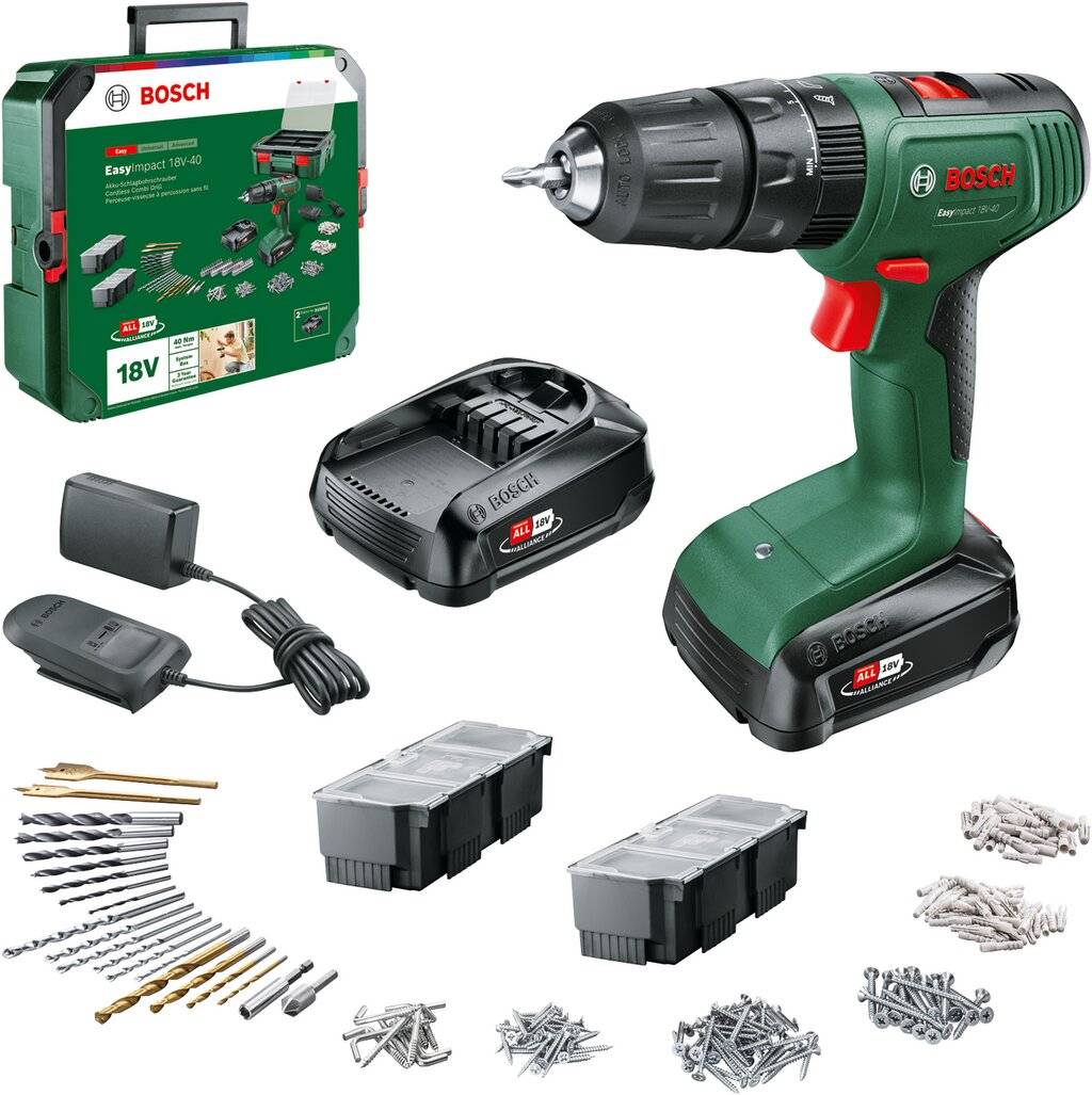 Bosch Home and Garden 06039D810D 18V 1.5Ah Li-Ion Accu Slagboormachine + 2 Accu's, + Oplader,-3