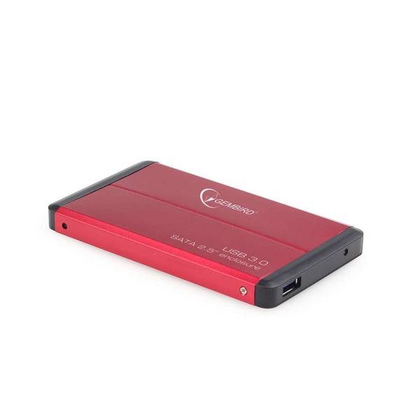 Gembird EE2-U3S-2-R behuizing voor opslagstations 2.5" HDD-behuizing Rood