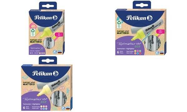 Pelikan highlighter 490 eco markerpen 6 stuks beitelvormige punt zeekleurig-5