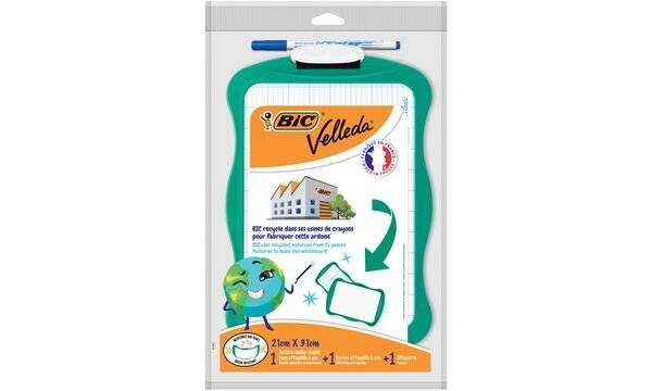 BIC 3086123542372 BIC - Whiteboard 21x31cm met stift en wisser recycle-1