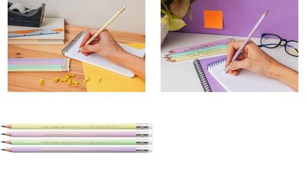 Potlood bic hb met gom pastel assorti-4