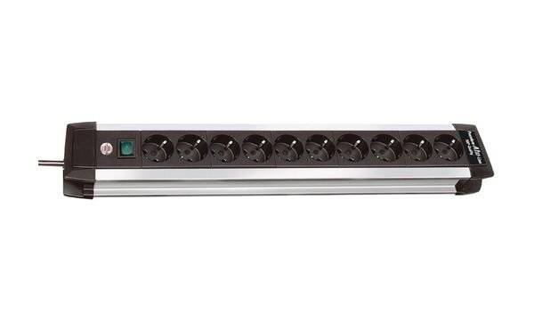 Brennenstuhl 1391000010 Stekkerdoos met schakelaar 10-voudig Zwart, Aluminium Randaarde stekker 1 stuk(s)-2