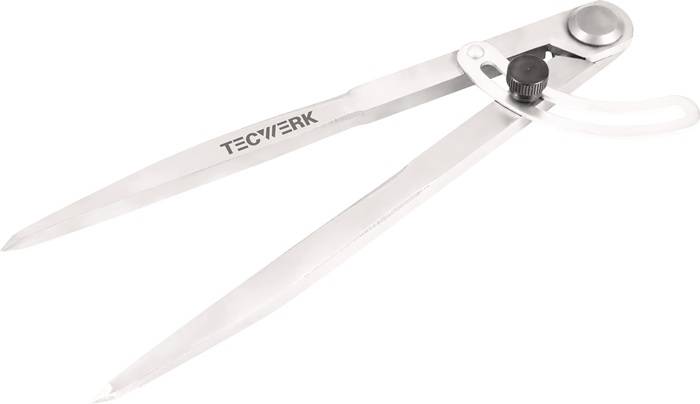 Puntpasser lengte 200 mm met stelboog TECWERK-1