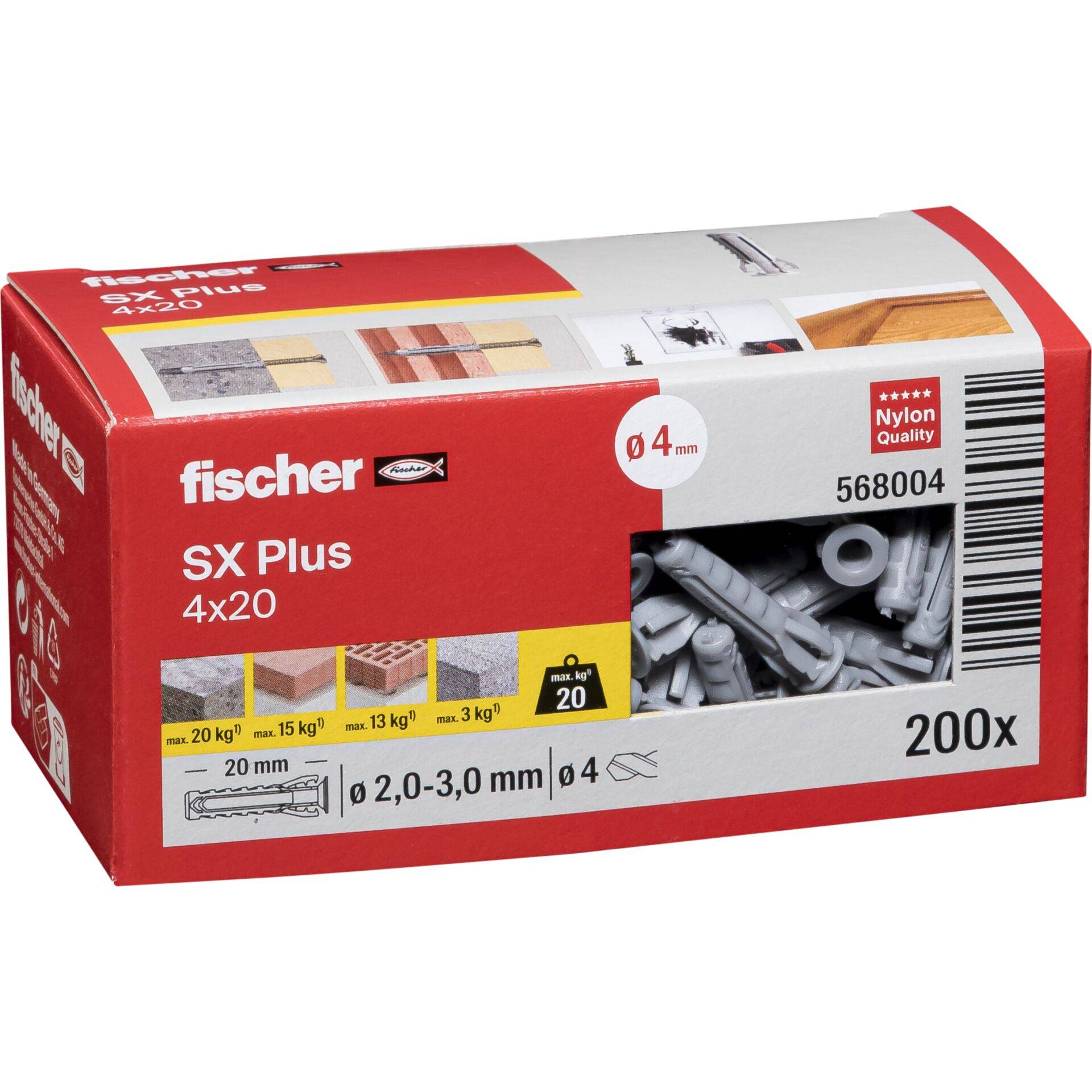 Fischer plug SX 4x20 200 st.-0