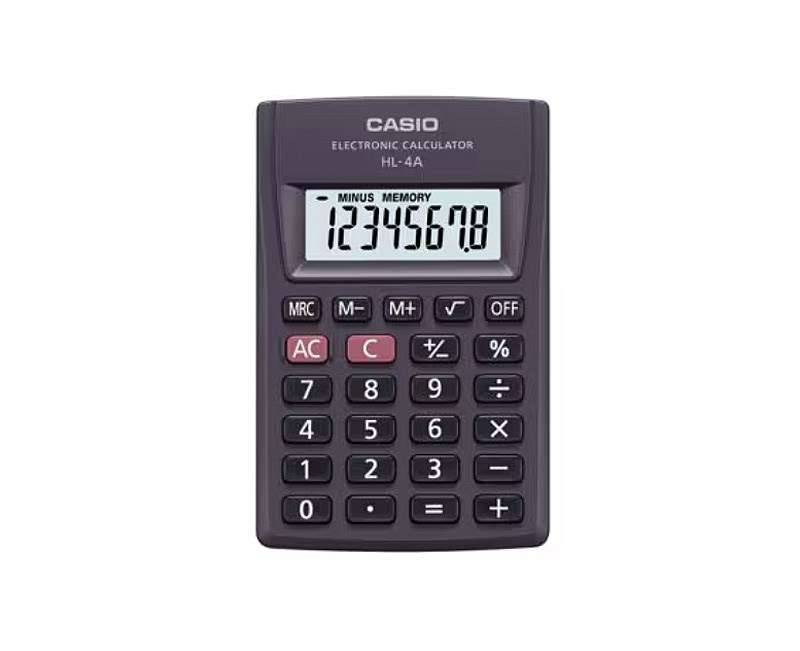 CAI CASIO HL-4A-B 8-cijferige zakrekenmachine 56x87mm zwart-0