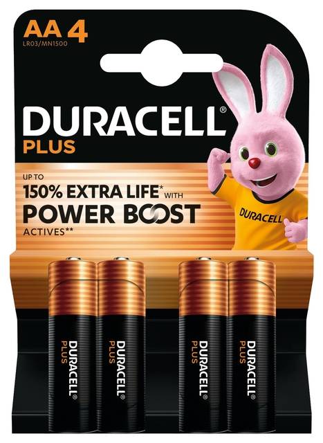 Duracell Plus Power Boost alkaline AA blister 4-3