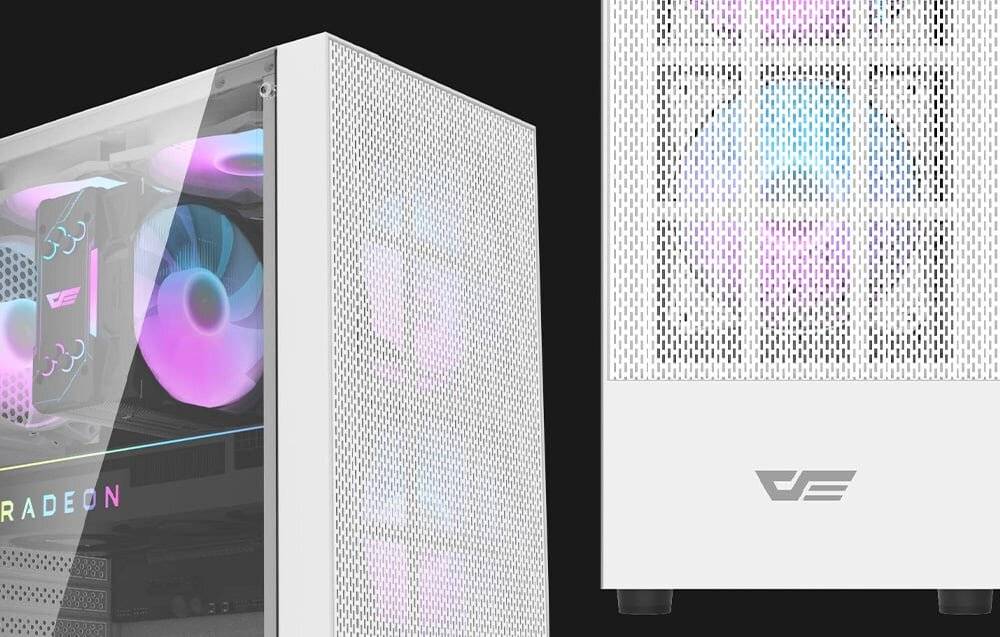 Bekroonde afbeelding voor DARKFLASH - A290 white - Darkflash A290 Computerbehuizing (wit) + 3 RGB-Ventilator