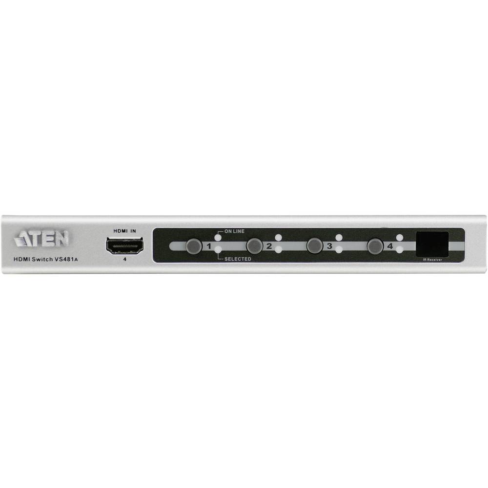 ATEN VS481A-AT-G 4 Port HDMI-Switch kontrollerbar via PC, med fjärrkontroll 1920 x 1200 pixel