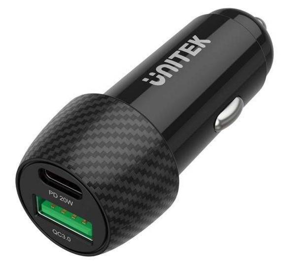 UTK Unitek P1400A Autolader 38W USB-A USB-C QC 3.0