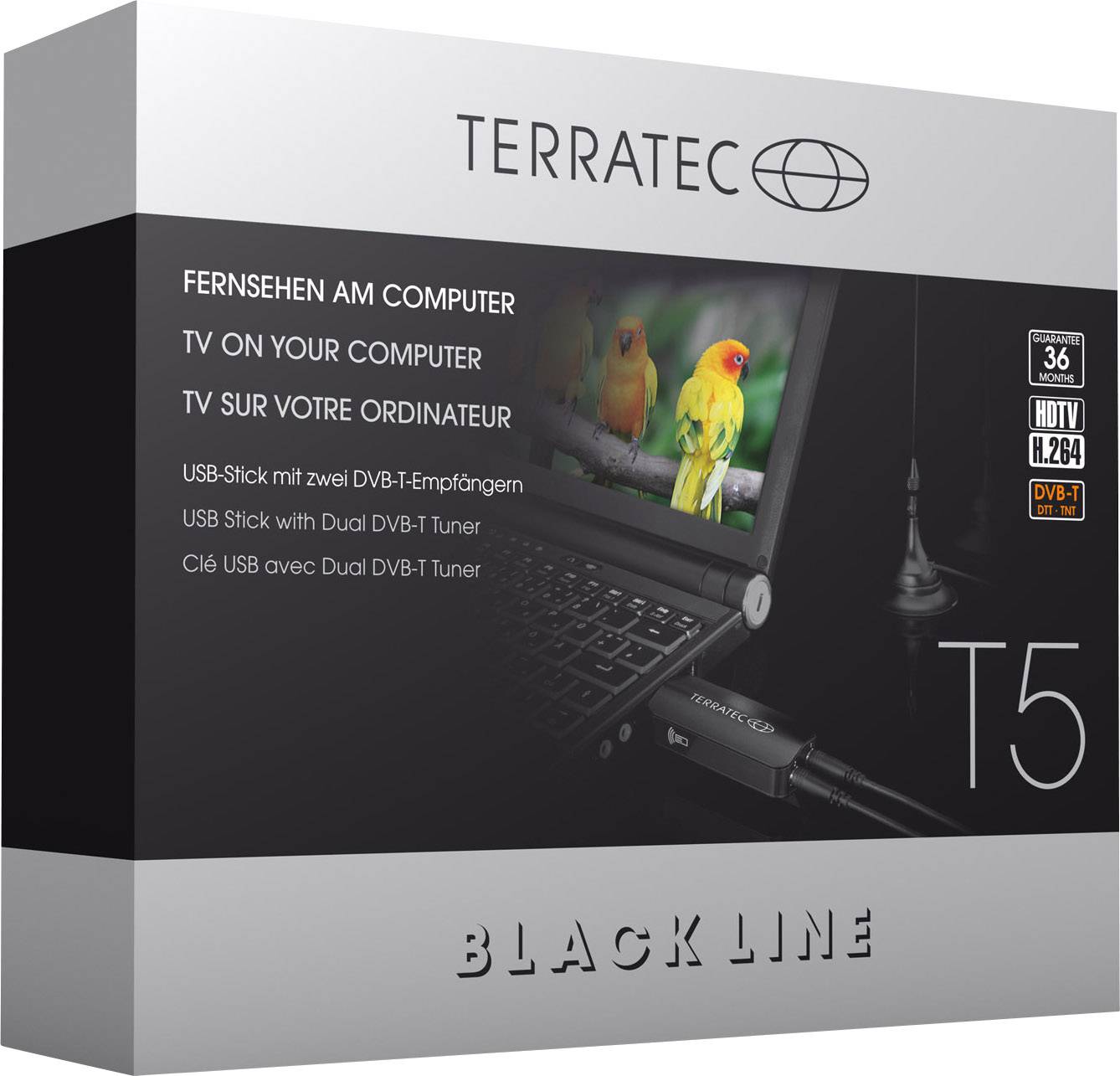 TERRATEC DVB-T Ontvanger T5 BLACKLINE DUAL Tuner HD-2