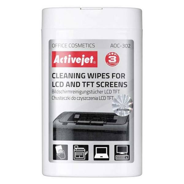 Activejet AOC-302 LCD-matrixreinigingsdoekjes, 100 stuks.