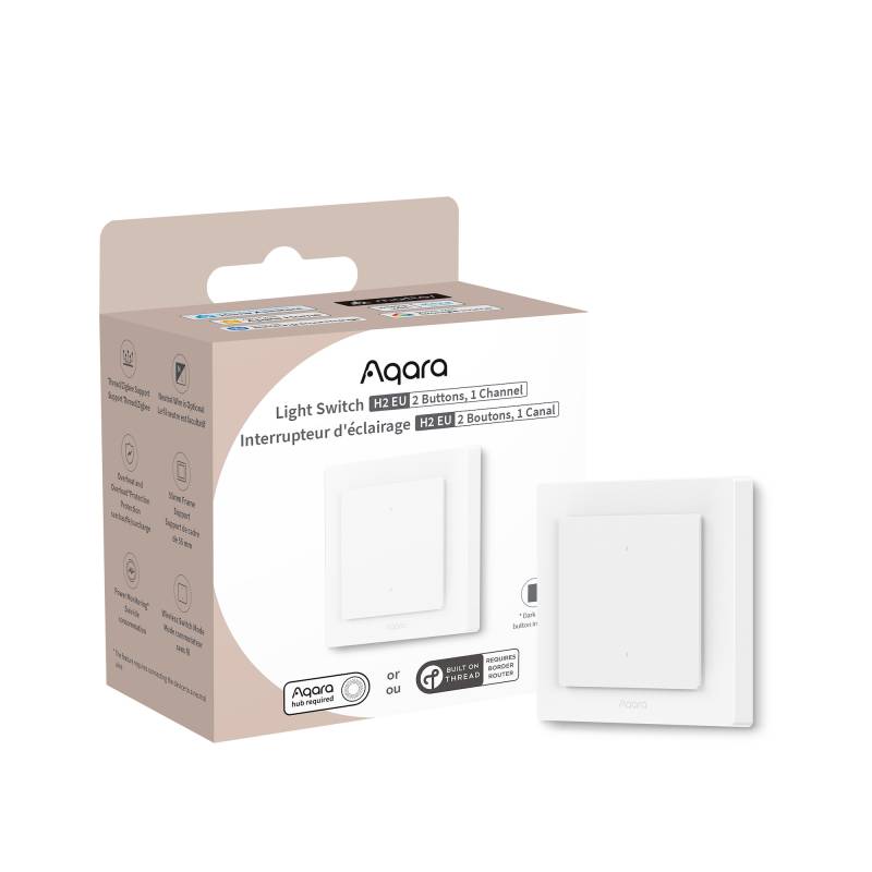 Aqara Light Switch H2 (2 Buttons, 1 Channel) (WS-K07D)-0