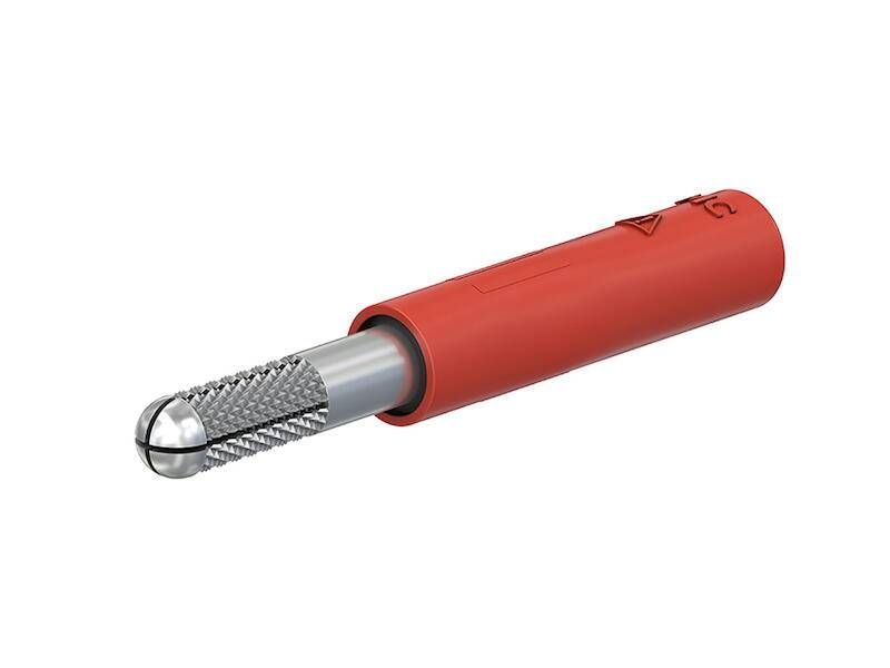 St�ubli A-SLK4-S Adapter rood 4 mm stekker naar 4 mm dop, geschroefd-0