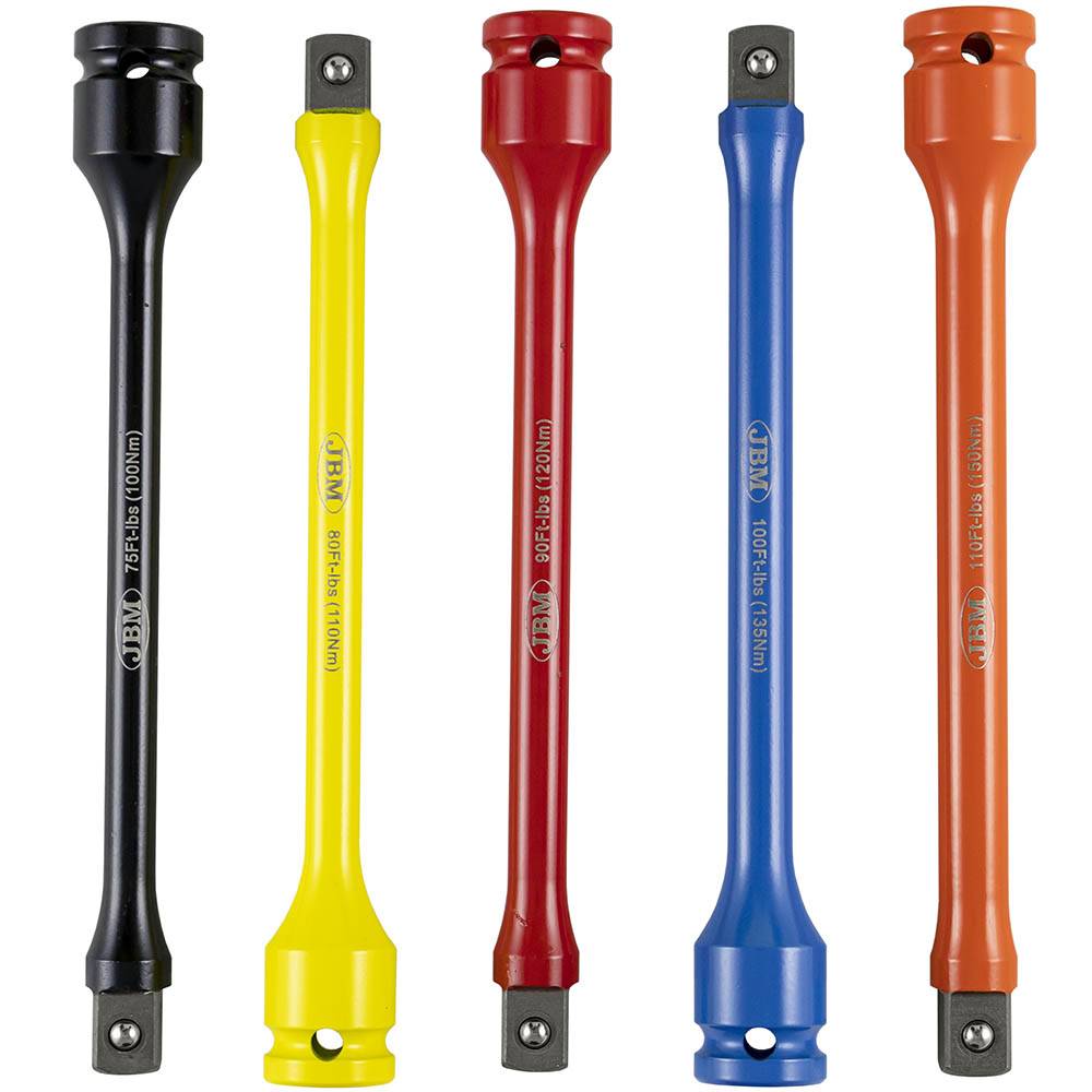 JBM 1/2" Torsie verlengstukken set 100-110-120-135-150 Nm-1