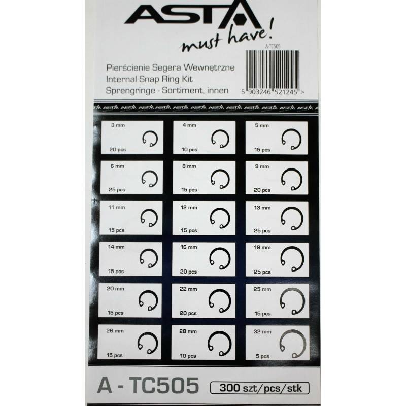 ASTA Assortiment Circlips inwendig seegerring 300-delig-1