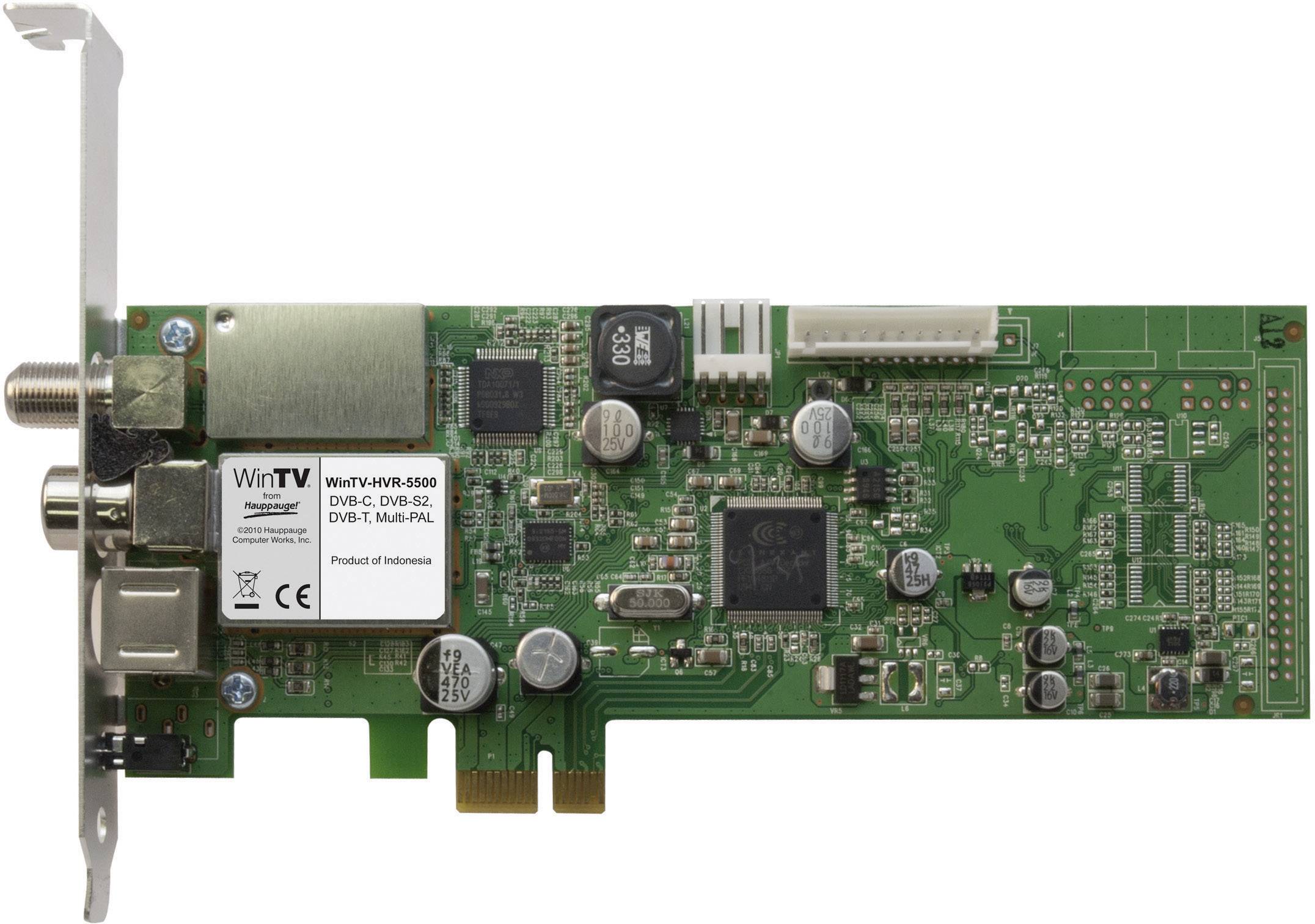 Hauppauge HVR-5525HD HD-kabel, HD-satelliet, DVB-T, DVB-T2, Analoog PCIe-Card Opnamefunctie, Met afstandsbediening Aanta-1