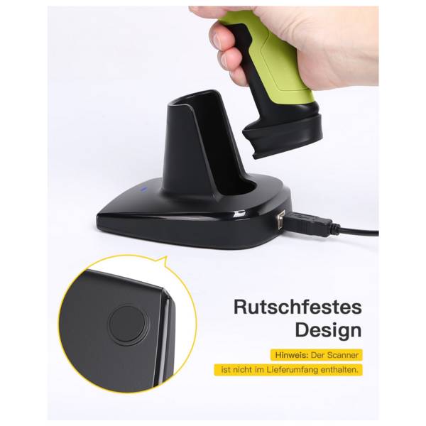 Inateck barcodescanner BS04001 2-1 basis [BS04001_zwart]