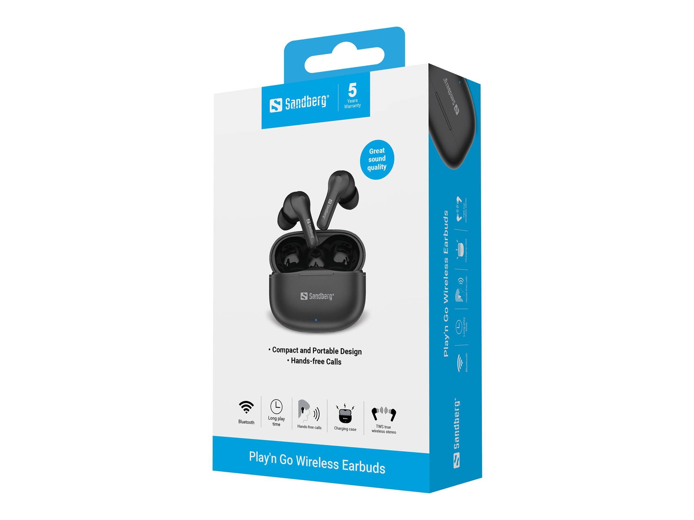 Sandberg Play'n Go Wireless Earbuds geven u de vrijheid om te genieten van uw favoriete muziek.-1