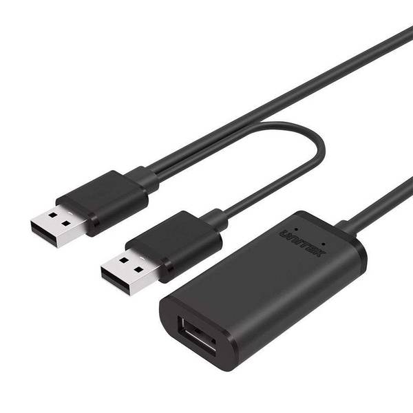 UTK UNITEK Y-278 USB-kabel USB 2.0 10 m 2 x USB A USB A Zwart