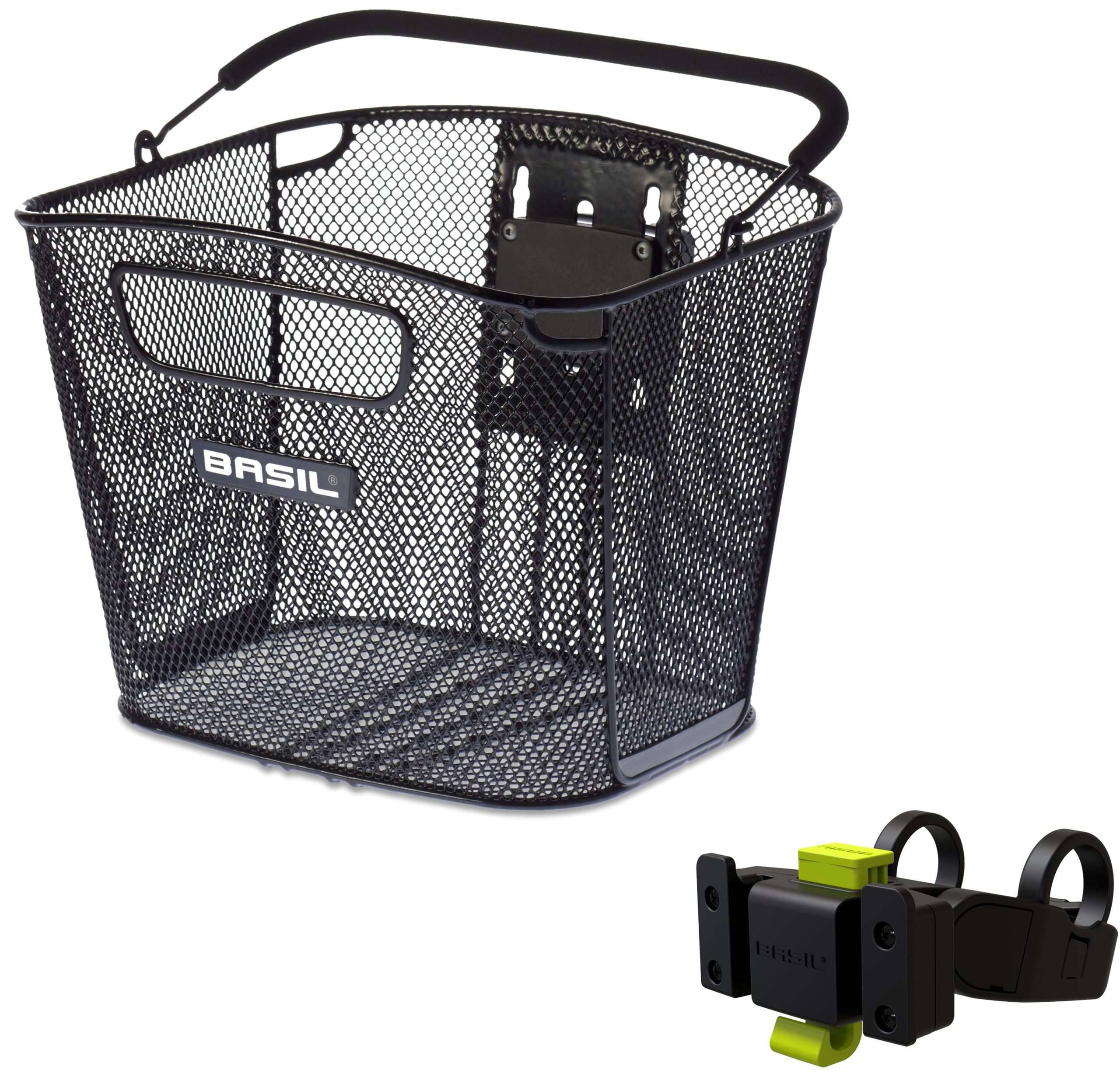 Fietsmand Basil Bold Front KF 28 x 34 x 27 cm - zwart (met KF Handlebar Holder)-0