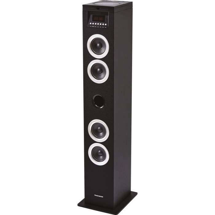 THOMSON DS120CD - Multimedia speaker toren - CD speler - 60W - Bluetooth, USB, FM radio - LED display - Zwart-0
