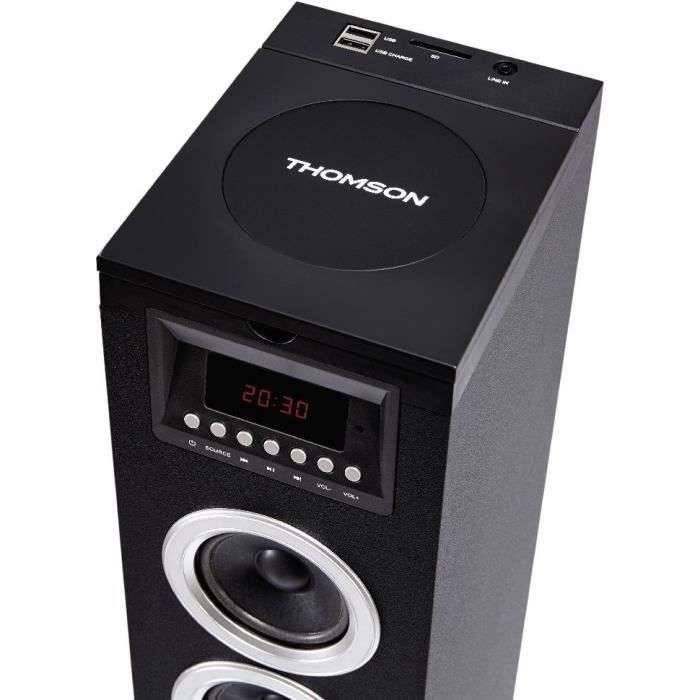 THOMSON DS120CD - Multimedia speaker toren - CD speler - 60W - Bluetooth, USB, FM radio - LED display - Zwart-1
