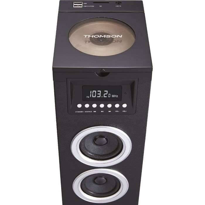 THOMSON DS120CD - Multimedia speaker toren - CD speler - 60W - Bluetooth, USB, FM radio - LED display - Zwart-2