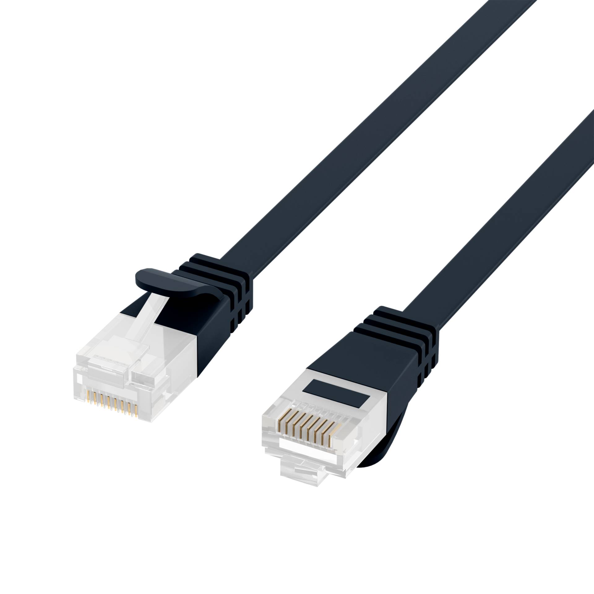 EFB RJ45 platte patchkabel U/UTP, Cat.6A, PVC, 5m, zwart-2