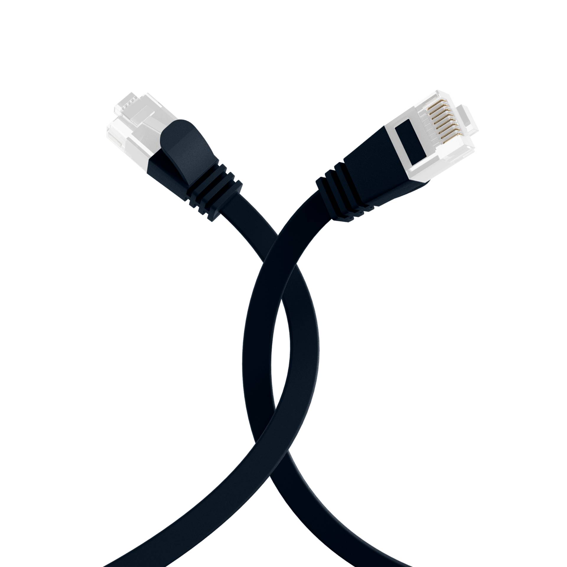 EFB RJ45 platte patchkabel U/UTP, Cat.6A, PVC, 5m, zwart-3