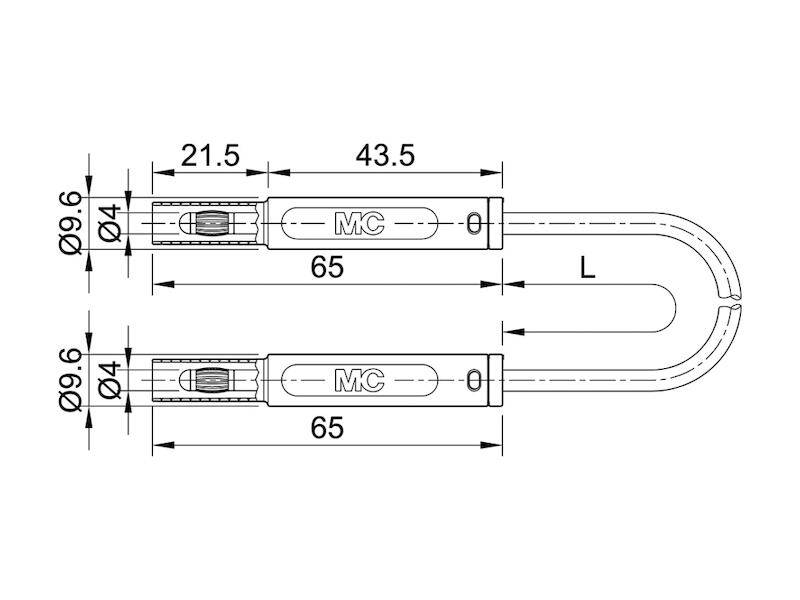 STÄUBLI SAK-4N-F10-I-10021 Meetkabel; 8A; geïsoleerd; Unom: 1kV; Lngt: 1m; zwart; Isolatie: PVC - 1 stuk-1