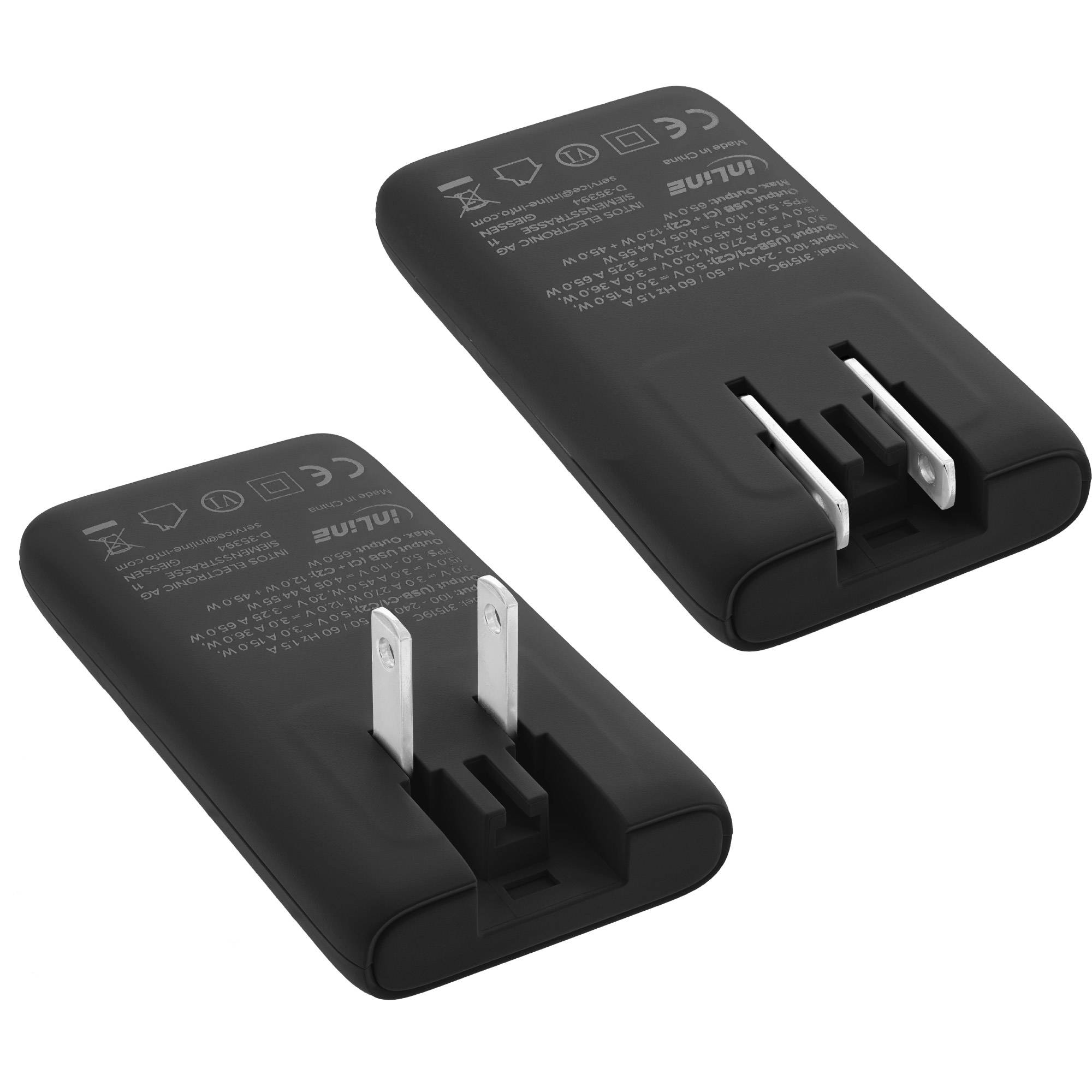 InLine USB reislader set | 2x USB-C PD | GaN | 65W | zwart-2