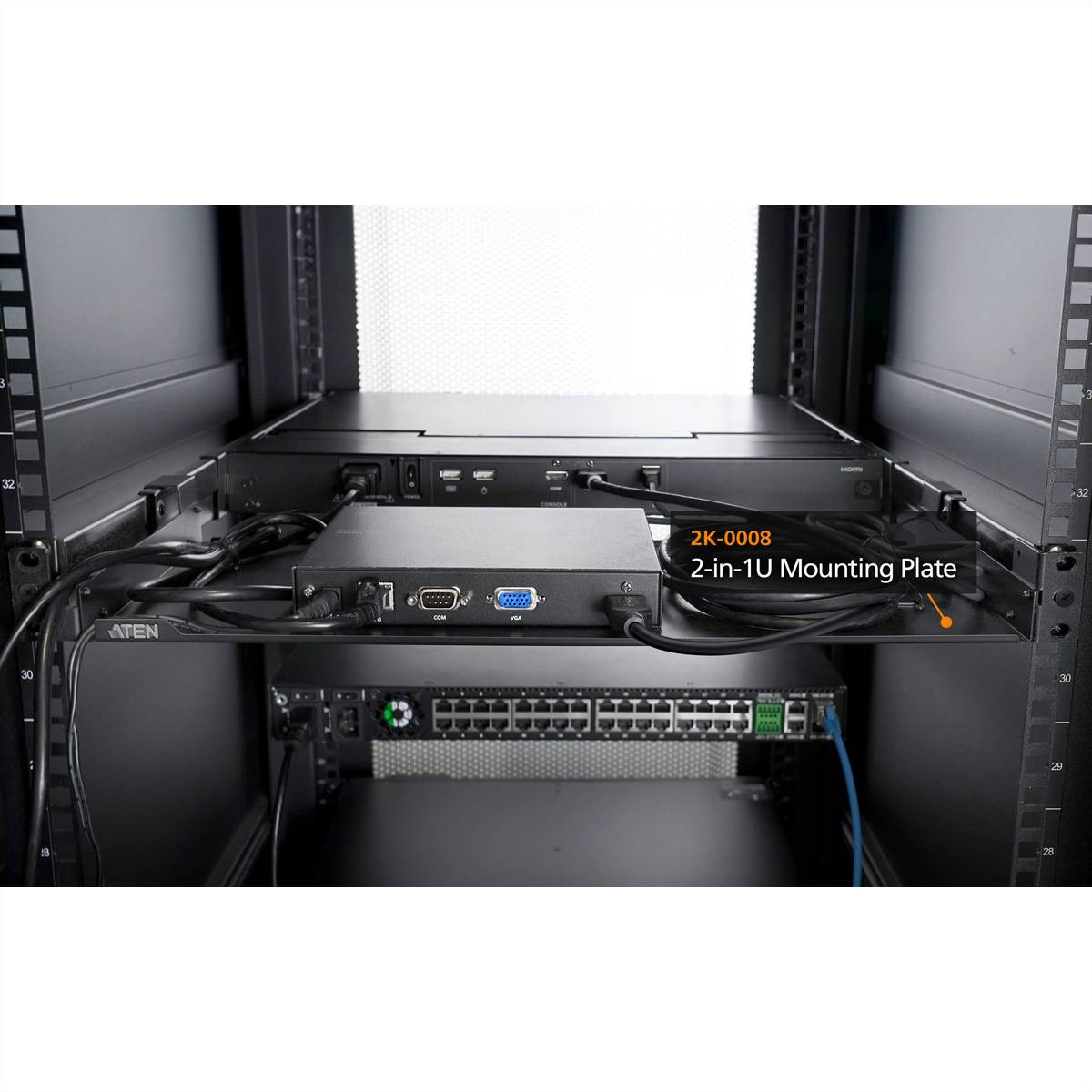 ATEN 2K-0008 2 in 1U montageplaat-1
