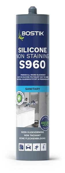 Bostik Sanitairkit S960 Sil. Non-Staining Zilvergr.-0