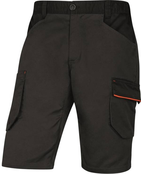 Korte Broek Deltaplus Zwart/Oranje Stretch Mt. S