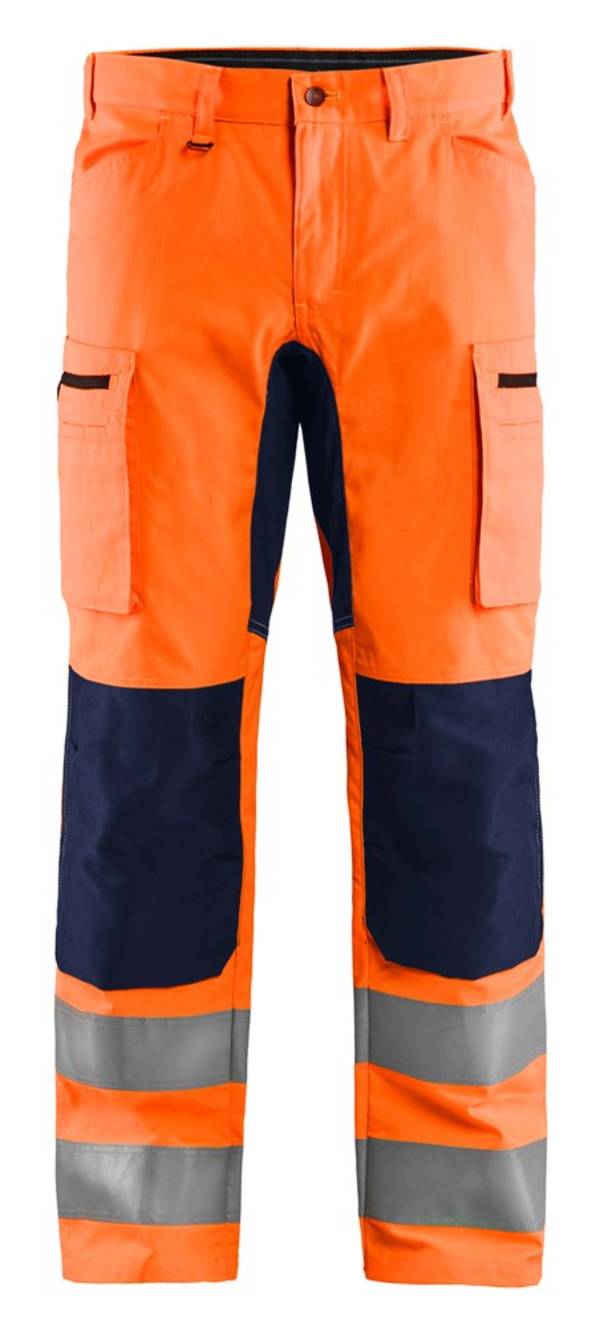 Blakläder Werkbroek Stretch High Vis Oranje / Marineblauw C54