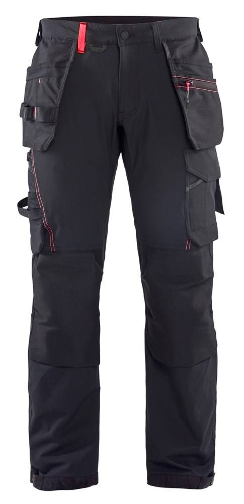 Blakläder Werkbroek 4-Weg Stretch Zwart / Rood C50-0