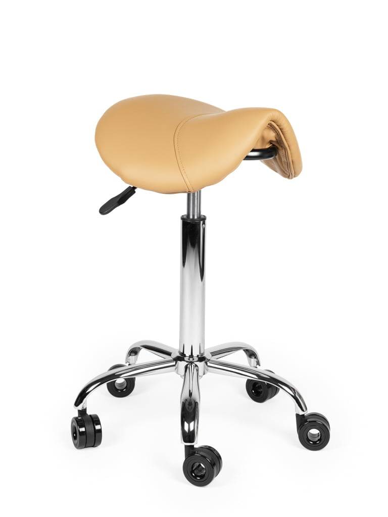 Ergonomische Kapperskruk Beige op Wielen-0
